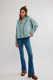 Free People Tattered and Ruffled Top Vintage Tint Wash