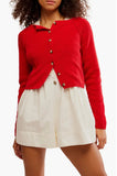Free People Sydney Shrunken Cardi Atlas Red