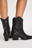Free People Cat Nap Cowboy Boot Black Leather