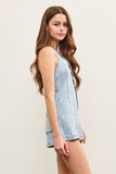 Button Closer Denim Romper