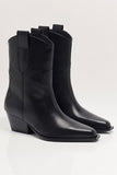 Free People Cat Nap Cowboy Boot Black Leather