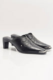 Free People Roxi Metal Tip Mule Black Leather