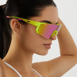 Diff Heat Neon Yellow Pink Rush Mirror Polarized Sunglasses