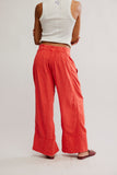 Free People Days End Linen Pull on Poppy Red