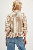 Free People Bailey Stripe Shirt Neutral Combo
