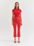 DAZE Shy Girl Cropped Flare Cherry
