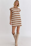 Mocha Stripe Mini Dress