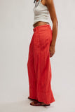 Free People Days End Linen Pull on Poppy Red