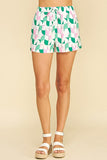 Green Printed Woven Shorts