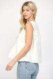 White V-Neck Sleeveless Top