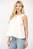 White V-Neck Sleeveless Top