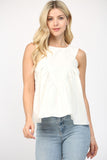 White V-Neck Sleeveless Top