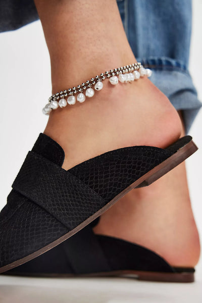 Free People At Ease Embossed Loafer Black Suede