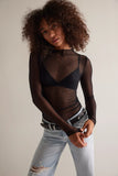 Free People Minding My Business Top Black