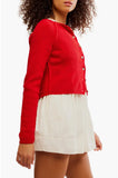 Free People Sydney Shrunken Cardi Atlas Red