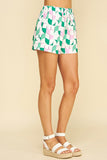 Green Printed Woven Shorts