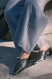 Free People Roxi Metal Tip Mule Black Leather