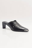 Free People Roxi Metal Tip Mule Black Leather