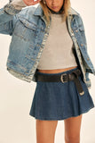 Free People Paradise Found Denim Skort Mid Indigo