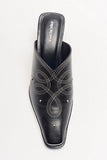 Free People Roxi Metal Tip Mule Black Leather