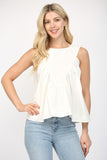White V-Neck Sleeveless Top