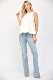 White V-Neck Sleeveless Top