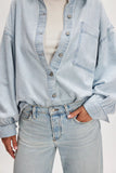 Free People Ashley Denim Shirt Classic Blue Wash