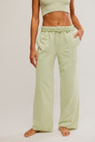 Free People Dont Wait Up Lounge Pant Celadon Green