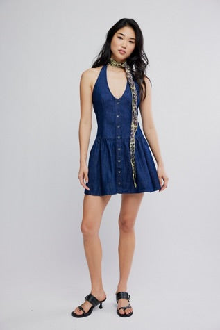 Free People Clean Break Denim Mini Night Wash