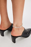 Free People Roxi Metal Tip Mule Black Leather