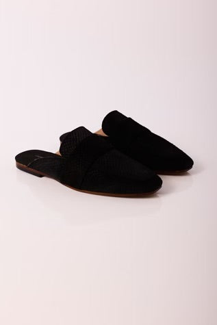 Free People At Ease Embossed Loafer Black Suede