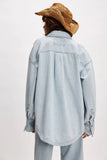 Free People Ashley Denim Shirt Classic Blue Wash