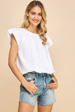White Pleated SS Top