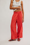 Free People Days End Linen Pull on Poppy Red
