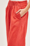 Free People Days End Linen Pull on Poppy Red