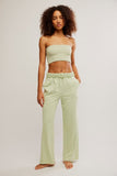 Free People Dont Wait Up Lounge Pant Celadon Green
