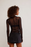 Free People Minding My Business Top Black