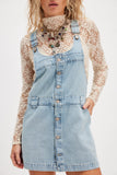 Free People Edie Denim Skirtall Apple Blues