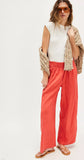 Free People Days End Linen Pull on Poppy Red