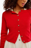 Free People Sydney Shrunken Cardi Atlas Red