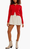 Free People Sydney Shrunken Cardi Atlas Red