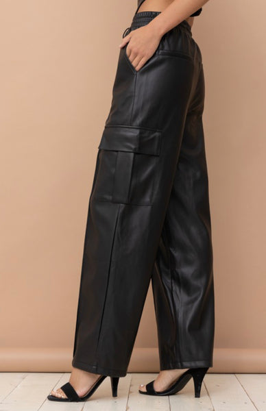 Black Satin Trousers  Desta –