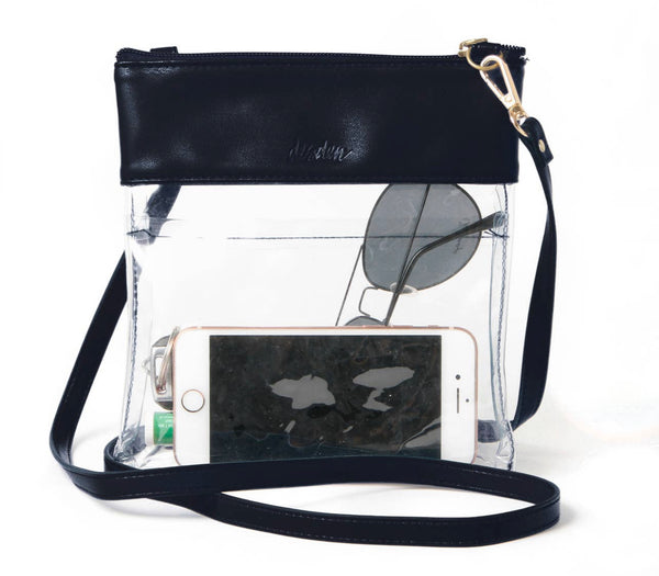 Black-Gameday Crossbody in Vegan Leather