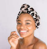 Leopard Microfiber Hair Towel