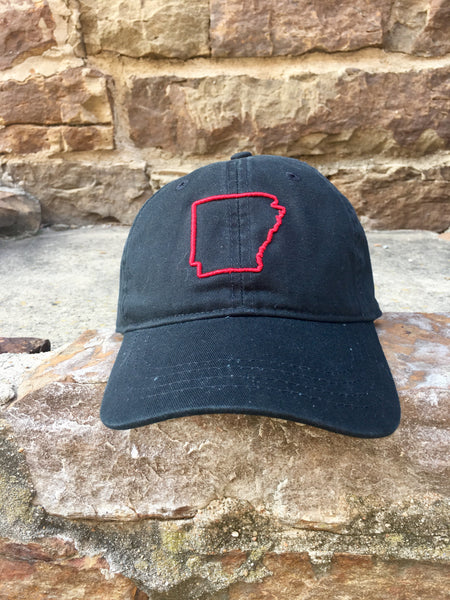 AR State Outline - BLACK/MAROON