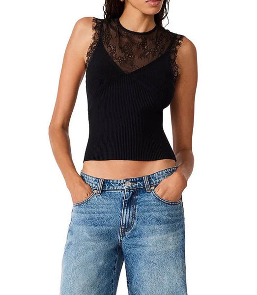 Steve Madden Kourt Sweater Top Black