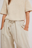 Free People Chamber Laid Back Pull on Pants Summer Sand