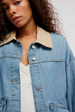 Free People Lemon Denim Jacket Berry Blues