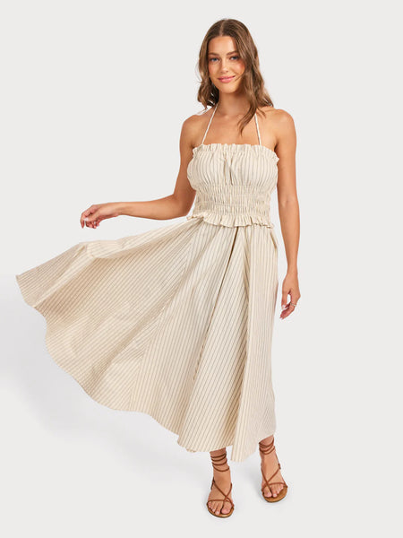 Cream Black Midi Dress