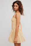 Free people Laurel Plaid Mini Dress Natural Combo